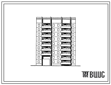 Типовой проект 135-0323с.13.87 9-этажная рядовая левая блок-секция с проездом на 32 квартиры 2-2-3-3 для строительства в г. Иркутске