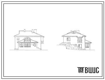 Типовой проект 185-12-220с.13.89 Дом с пятикомнатной квартирой, с цокольным этажом на прямом уклоне. Общая площадь квартиры 195 м2 (СТЕНЫ ИЗ ЛЕГКОБЕТОННЫХ КАМНЕЙ, Перекрытия железобетонные, (ВАРИАНТ – ДЕРЕВЯННЫЕ), Для Московской области, Одноэтажные, Двух