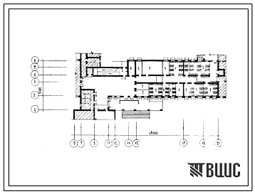 Типовой проект 2-5-288(224-4-3.84) Административные помещения 1 этажа школы-двигательного аппарата на 192 воспитанника, (убежище на 288 человек, размеры убежища 46м на 15м, режимы вентиляции 1).