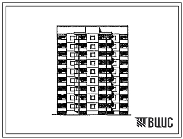 Типовой проект 120-052.13.89 Блок-секция 9-этажная 36-квартирная рядовая-торцевая 2-2-2-3 (для городского строительства в Литовской республике)