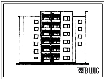 Типовой проект 117-08Б/1 Пятиэтажная блок-секция на 16 квартир (двухкомнатных 2Б-1, трехкомнатных 3Б-10, пятикомнатных 5А-1, 5Б-4). Для строительства во 2В климатическом подрайоне Литовской ССР