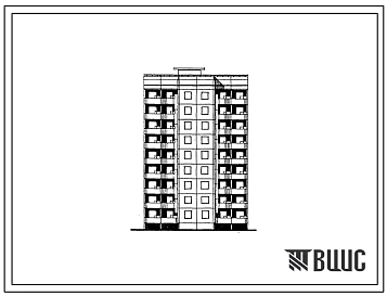 Типовой проект 94-0121.84 9-этажный 35-квартирный блок-элемент, левый Б 4л. 1Б-2Б-2Б-2Б /для строительства в г. Херсоне/