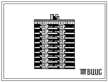 Типовой проект 67-039/1 Девятиэтажная блок-секция рядовая на 36 квартир (однокомнатных 1Б-9, двухкомнатных 2Б-9, трехкомнатных 3Б-18). Для строительства в 3 климатическом районе
