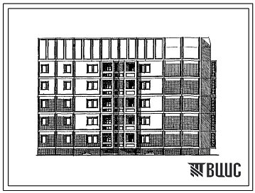 Типовой проект 97-0400м.13.89 Блок-секция 5-этажная 20-квартирная торцевая правая 2-3-3-3 (для строительства в пос. Синегорье и других районах Магаданской области)