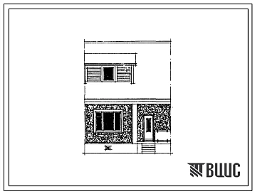 Типовой проект 90-093.86 Блок-дом рядовой правый с двухкомнатной квартирой. Для Московской области. Общая площадь 60 м2 (СТЕНЫ ИЗ  КЕРАМЗИТОБЕТОННЫХ ПАНЕЛЕЙ, Перекрытия железобетонные. Полное инженерное благоустройство.  Ориентация широтная, Одноэтажные, 