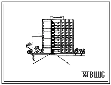 Типовой проект 91-027/1 Девятиэтажная блок-секция общежития на 339 человек с ячейками на 8-11 человек (с комнатами на 2 и 3 человека). Для строительства во IIБ, IIВ и IIГ климатических подрайонах, III климатическом районе.
