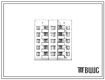 Типовой проект 144-011с Пятиэтажная блок-секция рядовая на 15 квартир (трехкомнатных 2А-5, 2Б-10). Для строительства в 3 климатическом районе сейсмичностью 7 баллов