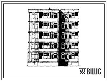 Типовой проект 126-073/1 Пятиэтажная блок-секция с торцевыми окончаниями на 10 квартир (трехкомнатных 3А-5, четырехкомнатных 4Б-5). Для строительства в 4Г климатическом подрайоне г.Астрахани и области