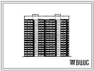 Типовой проект 111-161-7/1 Шестнадцатиэтажный двухсекционный дом на 128 квартир (двухкомнатных 2Б-66, трехкомнатных 3Б-62). Для строительства во 2 В климатическом подрайоне г.Киева