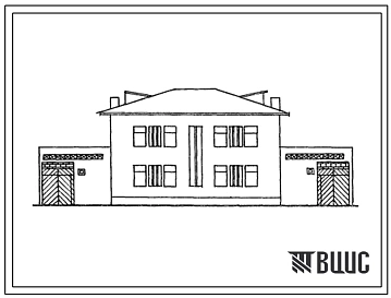Типовой проект 144-40-109.86 Двухэтажный двухквартирный жилой дом с 4-комнатными квартирами в двух уровнях