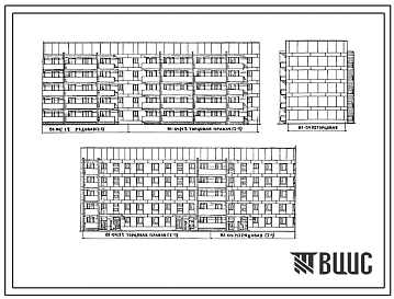 Типовой проект 81-04/1.2 Блок-секция 5-этажная 20-квартирная 3А.3А-3А.3А