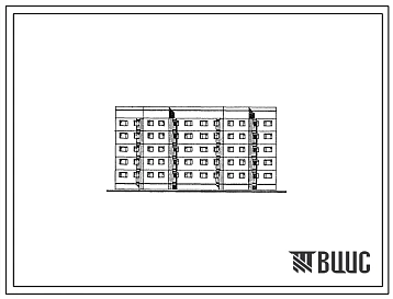 Типовой проект 93-042.85 Блок-секция рядовая 5-этажная 40-квартирная. Для строительства во 2А климатическом подрайоне (Мурманская область).