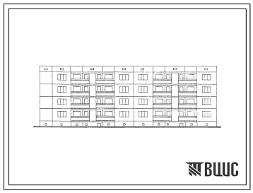 Типовой проект 127-027с/1 Четырехэтажная блок-секция торцевая крупнопанельная  левая на 16 квартир (двухкомнатных 2Б-4, трехкомнатных 3Б-4, четырехкомнатных 4Б-4, пятикомнатных 5Б-4). Для строительства в 4Б климатическом подрайоне грузинской ССР сейсмично