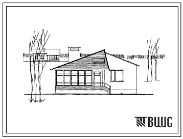 Типовой проект 186-14-13 Одноэтажный одноквартирный двухкомнатный дом. Для строительства во 2 и 3 строительно-климатических зонах.