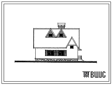 Типовой проект 184-24-151.83 Одноквартирный мансардный трехкомнатный жилой дом. Для индивидуальных застройщиков Северо-Центральных районов Украинской ССР.