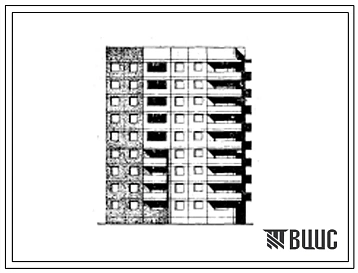 Типовой проект 97-085/1.2 Девятиэтажная блок-секция угловая правая на 36 квартир (двухкомнатных 2Б-19, трехкомнатных 3Б-8, четырехкомнатных 4Б-9). Для строительства в 1В климатическом подрайоне