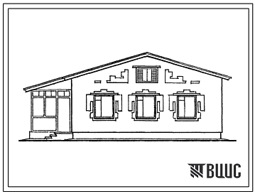 Типовой проект 184-12-196.83 Дом одноэтажный с четырехкомнатной квартирой типа 4Б.