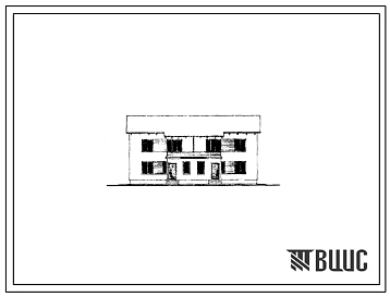 Типовой проект 144-52-97С Двухэтажный двухквартирный жилой дом с четырехкомнатными квартирами в двух уровнях.