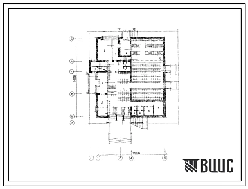 Типовой проект Б-3-267(264-12-181) Двойное использование помещений первого этажа сельского клуба с залом на 150 мест со стенами из кирпича, (убежище на 267 человек, размеры убежища 21м на 18м, режимы вентиляции 1).
