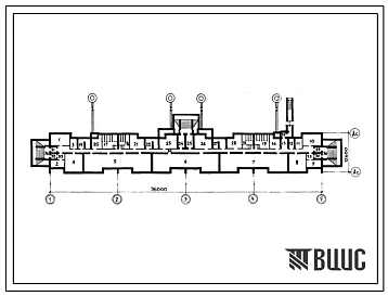 Типовой проект А-IV-1700-79/192 Помещения  общественного назначения в подвале 9 этажного 4 секционного дома из 4х блок секций 86-011/1, (убежище на 1700 человек, размеры убежища 96м на 12,6м, режимы вентиляции 1,2,3).
