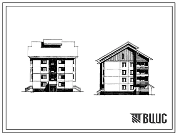 Типовой проект 111-97-78/1 Четырехэтажный односекционный жилой дом на 16 квартир (однокомнатных 1Б-8, двухкомнатных 2Б-8). Для строительства в 1В климатическом подрайоне