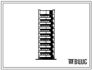 Типовой проект 97-0131/1.2 Девятиэтажная соединительная (прямая) поворотная вставка под углом 135? к крупнопанельным жилым блок-секциям серии 97.