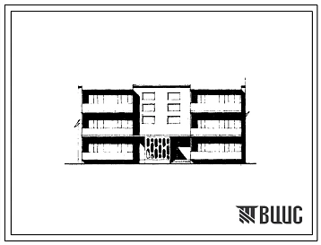 Типовой проект 52-02001с Трехэтажная блок-секция рядовая с торцевыми окончаниями на 9 квартир (однокомнатных 1Б-3, трехкомнатных 3Б-6). Для строительства в районах сейсмичностью 9 баллов во 2В, 3В климатических подрайонах Казахской ССР