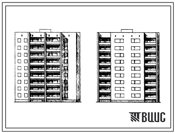 Типовой проект 86-018/1 9-этажная 45-квартирная блок-секция 1Б.2Б.3Б.3Б.4Б