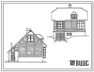 Типовой проект 186-000-824.13.90 4-комнатный мансардный садовый домик со стенами из бруса (для строительства в Белорусской ССР)