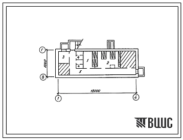 Типовой проект П-1(2,4)-50(411-1-135.86) Производственные помещения подвала производственно-лаболаторного корпуса лесхоза для среднеевропейской части СССР, (убежище на 24 человек, размеры убежища 18м на 6м, режимы вентиляции 1,2).
