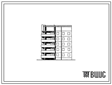 Типовой проект 135-0309с.13.87 5-этажная торцевая левая блок-секция на 10 квартир 3-5 для строительства в г. Иркутске