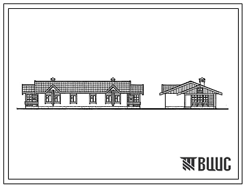 Типовой проект 188-000-689.87 Одноэтажный двухквартирный жилой дом с трехкомнатными квартирами из монолитного легкого бетона