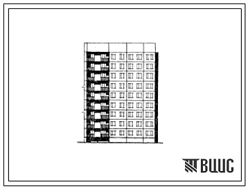 Типовой проект 84-07/1 Девятиэтажная 36 квартирная блок-секция 1Б.2Б.2Б.3Б (торцевая правая).