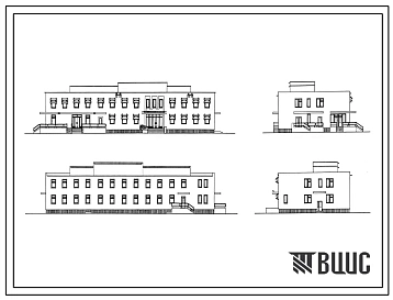 Типовой проект 254-4-52с.86 Амбулатория на 100 посещений в смену со стенами из кирпича (вариант проекта с плитами перекрытия длиной 5860 мм)