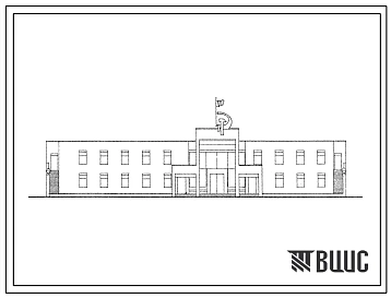 Типовой проект 264-21-44.84 Административное здание (стены кирпичные). Для строительства в 1В климатическом подрайоне, 2 и 3 климатических районах.