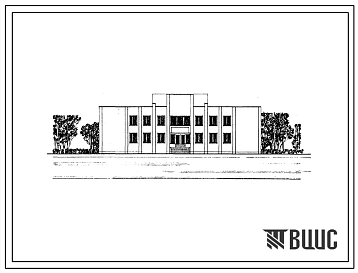 Типовой проект 264-22-27.85 Здание городского отделения госбанка на 100 сотрудников. Стены кирпичные. Для сельского строительства