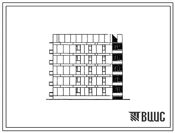 Типовой проект 87-0109/2 Блок-секция торцовая левая 5-этажная 15-квартирная Т-1Б-2Б-3А