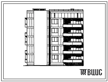 Типовой проект 67-035/1 Пятиэтажная блок-секция на 15 квартир угловая (Т-образная) 2Б.2Б.2Б, левая