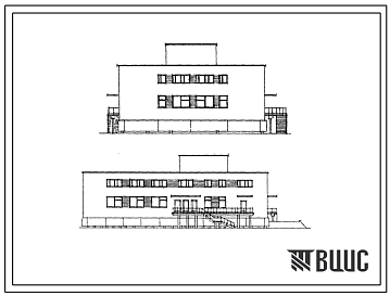 Типовой проект 254-8-22м Аптека II категории. Для строительства в городах и поселках на трассе БАМ, расположенных на участках с вечномерзлыми грунтами. Здание двух-, трехэтажное. Стены из кирпича.