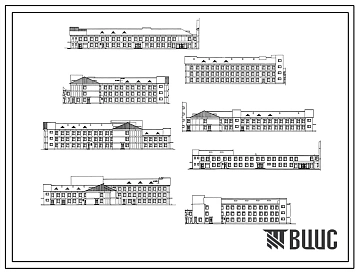 Типовой проект 253-1-134.86 Главный корпус сельской участковой больницы на 100 коек с поликлиникой на 150 посещений в смену со стенами из легкобетонных блоков. Полный проект.