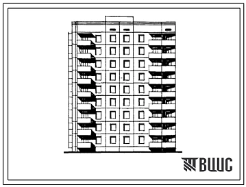 Типовой проект 125-047/1.2 Блок-секция девятиэтажная 36-квартирная угловая левая 2Б-2Б-3Б-3Б.