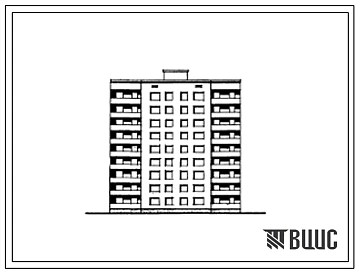 Типовой проект 87-092/1 Девятиэтажная унифицированная блок-секция на 36 квартир с набором квартир (двухкомнатных 2Б-19; трехкомнатных 3А-8, 3Б-9).