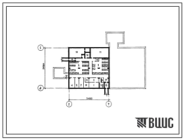 Типовой проект А-3-80(252-07-22.89) Помещения вспомогательного назначения в подвале лечебно-диагностического корпуса на 480 коек, (убежище на 80 человек, размеры убежища 24м на 24м, режимы вентиляции 1,2).