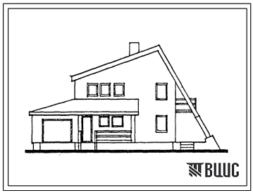 Типовой проект 143-000-734.13.88 2-этажный 1-квартирный 4-комнатный жилой дом с гаражом и подвалом. Для индивидуальных застройщиков в Латвийской ССР.