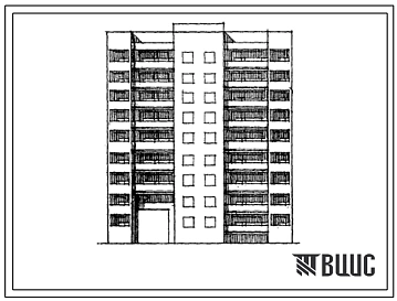 Типовой проект 85-049/1.2 Блок-секция девятиэтажная 32-квартирная с проездом 2Б.2Б.-3Б.3Б.