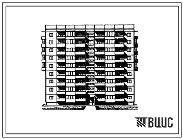 Типовой проект 151-96-40/1 Девятиэтажный жилой дом для малосемейных и одиночек на 71 квартиру