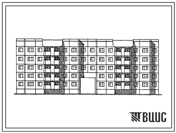 Типовой проект 112-037.86 Крупнопанельные жилые дома. Блок-секция 5-этажная 40-квартирная рядовая с проездом 2Б.2Б.3Б.3Б - 2Б.2Б.3Б.3Б