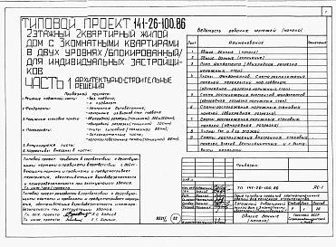 Альбом 1 Части 0, 1, 2, 3, 5, 6 Общая часть. Архитектурно-строительные решения. Отопление и вентиляция. Внутренний водопровод и канализация. Электрооборудование. Связь и сигнализация