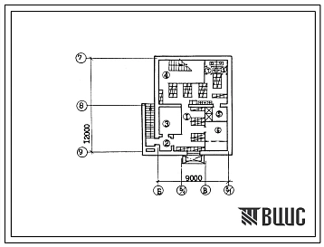 Типовой проект П-2(П-1)-87(816-9-54.89) Бытовые помещения цеха по монтажу и капремонту котлов и энергетического оборудования с объемом работ 0,75 млн руб в год, (убежище на 87 человек, размеры убежища 12м на 9м, режимы вентиляции 1,2).