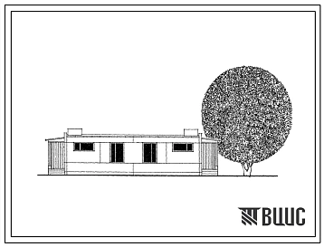 Типовой проект 181-53-45сп 1-этажный 2-квартирный блокированный жилой дом с 2-комнатными квартирами.